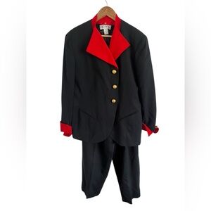 Vintage Navy and Red Christian Dior Suit, size 16